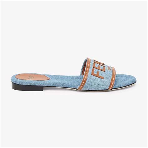 fendi furry slides|fendi denim slides.